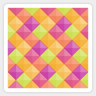 Patchwork Squares Orange and Purple Sticker